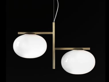 ALBA 468 - Opal glass pendant lamp by Oluce