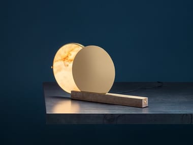 ALCHEMIE T - LED alabaster and brass table lamp by Catellani & Smith