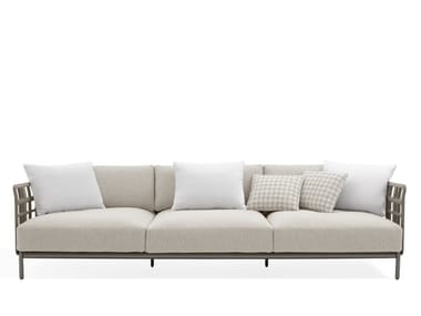 ALD?A - 4 seater fabric and painted metal garden sofa by Giorgetti