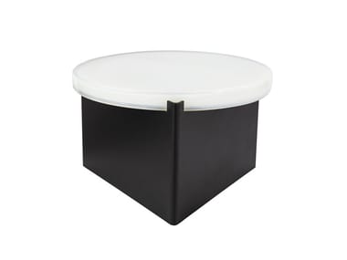 ALWA ONE BIG - Round glass and steel coffee table by Pulpo