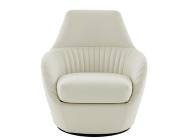 AM?D?E - Swivel upholstered fabric armchair with armrests by Ligne Roset