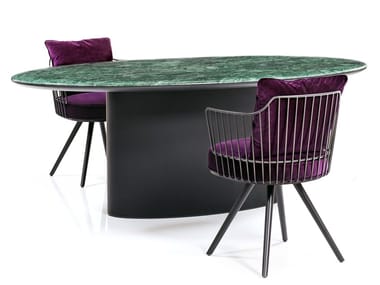 ANTILLES - Oval marble dining table by Wittmann