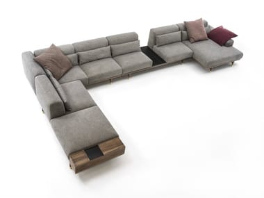 ARGO - Sectional fabric sofa with storage space by Porada