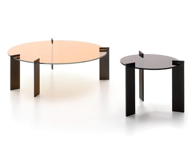 AULOS - Round glass coffee table by Ditre Italia