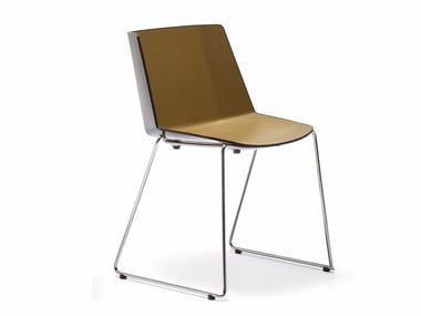 A?KU - Sled base stackable polypropylene chair by MDF Italia