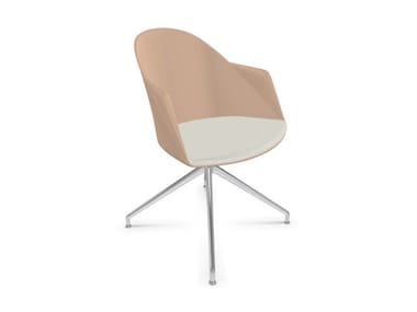 CILA - Plastic chair with armrests with casters by Arper