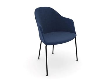 CILA - Polypropylene easy chair with armrests with integrated cushion by Arper