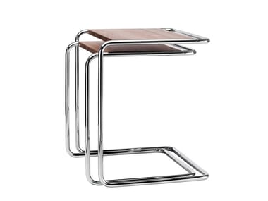 B 97 Pure Materials - Steel and wood side table by Thonet