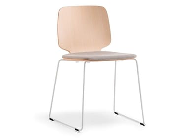 BABILA 2720/A - Multi-layer wood chair with integrated cushion by Pedrali