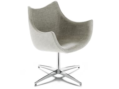 BASKET - Swivel fabric easy chair with 4-spoke base by DE PADOVA