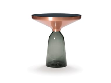 BELL SIDE TABLE COPPER - Round copper and glass side table by Classicon