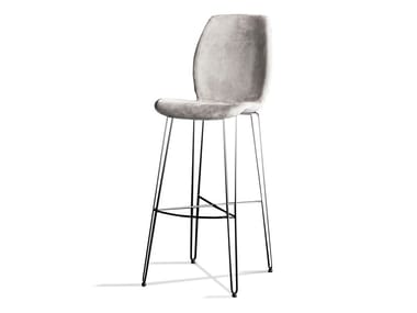 BIP IRON.SS - High fabric stool with back by Colico