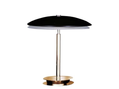 BIS - TRIS - Opal glass and metal table lamp by FontanaArte