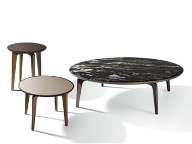 BLEND - Round marble coffee table by Giorgetti