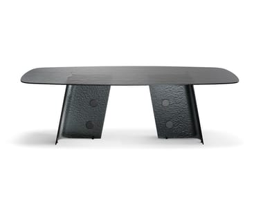 BOT?N - Barrel-shaped tempered glass table by Bonaldo