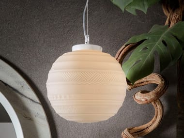 BRAILLE - Satin glass pendant lamp by Karman