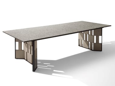 BREAK - Rectangular marble garden table by Giorgetti