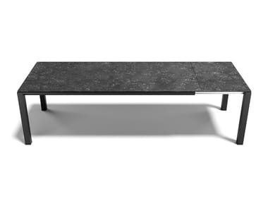 BRIDGE - Extending aluminium and stoneware table by Atmosphera