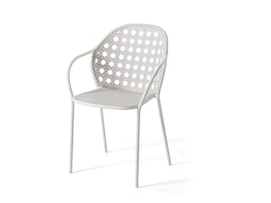 BRISE 24 - Stainless steel garden chair with armrests by Gervasoni