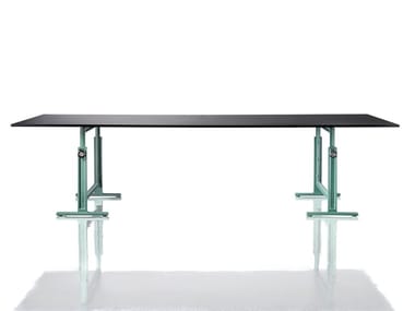 BRUT - Height-adjustable rectangular cast iron table by Magis