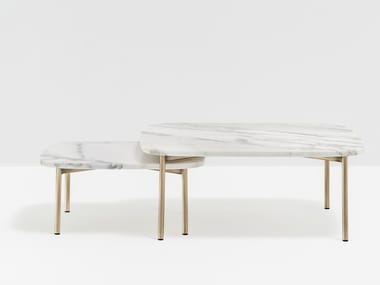 BUDDY 59X59 - Square marble coffee table by Pedrali