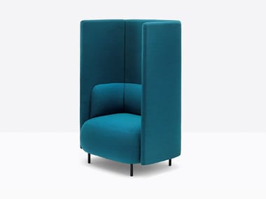 BUDDYHUB BDH001/140 - Acoustic high-back fabric armchair by Pedrali