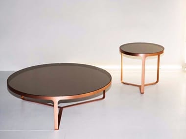 CAGE - Round glass coffee table by Tacchini