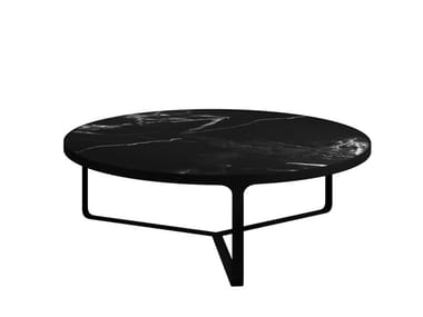 CAGE - Low round marble coffee table by Tacchini