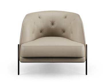 CAILLOU - Tufted leather armchair with armrests by Liu Jo Living Collection