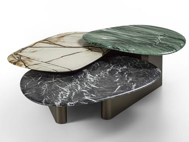 CALLISTO MIX - Low marble coffee table for living room by Porada