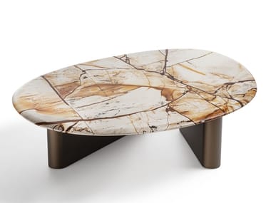 CALLISTO - Low oval marble coffee table by Porada