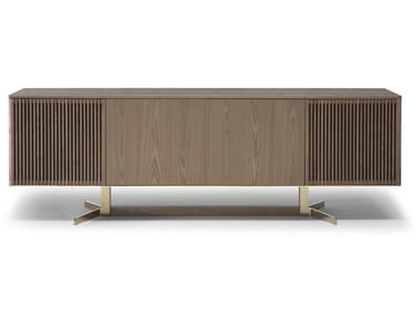 CAMPUS - Solid wood sideboard with doors by Natuzzi Italia