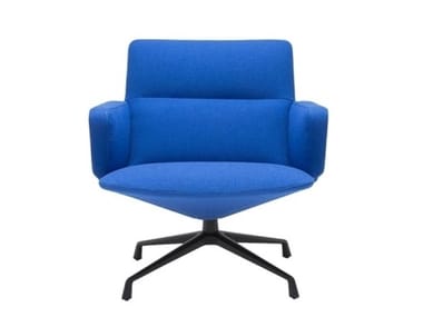 CAPRI LOUNGE BU1736 - Swivel armchair with 4-spoke base with armrests by Andreu World