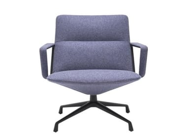 CAPRI LOUNGE BU1737 - Swivel armchair with 4-spoke base with armrests by Andreu World