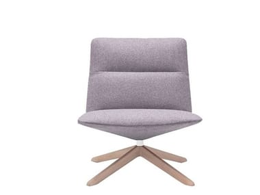 CAPRI LOUNGE BU1741 - Swivel upholstered trestle-based armchair by Andreu World