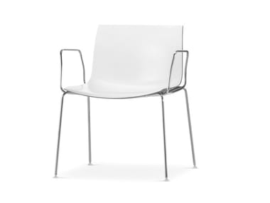 CATIFA 53 - Stackable chair with armrests by Arper