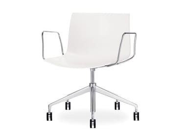 CATIFA 53 - Swivel chair with 5-spoke base with armrests by Arper