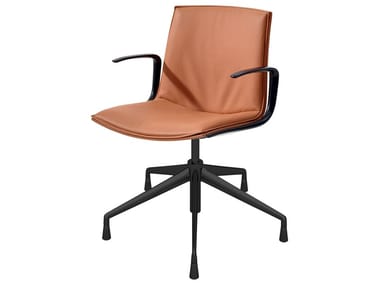 CATIFA UP - Fabric chair with 5-spoke base with armrests by Arper