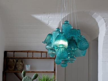 CERAUNAVOLTA - Glass pendant lamp by Karman