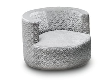 CHANCE - Swivel fabric armchair with armrests by Saba Italia