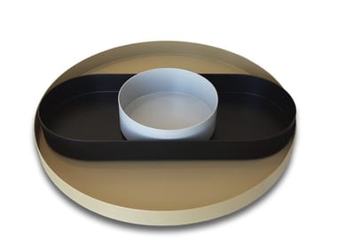 CIAMBOTTE - Set of trays in lacquered stainless steel by Natuzzi Italia