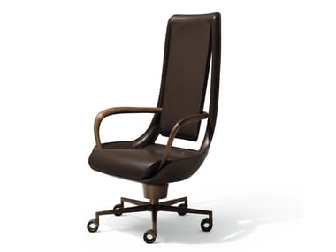 CLIP - Executive chair with 5-spoke base with castors by Giorgetti