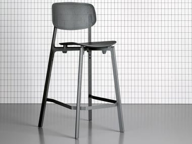 COLANDER - High stool with back by Kristalia