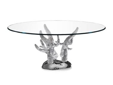 CORALLO - Round glass dining table by Reflex