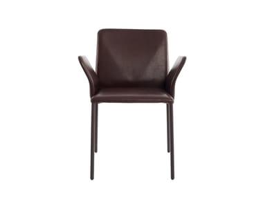 CORBO - Upholstered leather chair with armrests by more