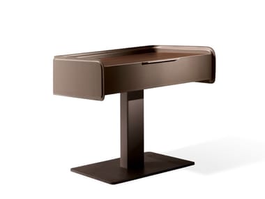 CORIUM - Rectangular leather bedside table with drawers by Giorgetti