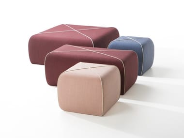 CROSSED - Upholstered pouf by B-LINE