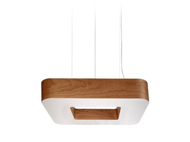 CUAD - Handmade wood veneer pendant lamp by LZF