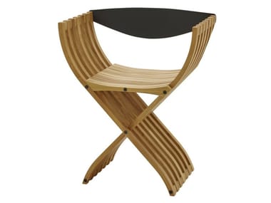 CURULE - Folding beech chair by Ligne Roset