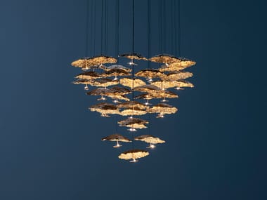 GOLD MOON CHANDELIER - LED metal pendant lamp by Catellani & Smith